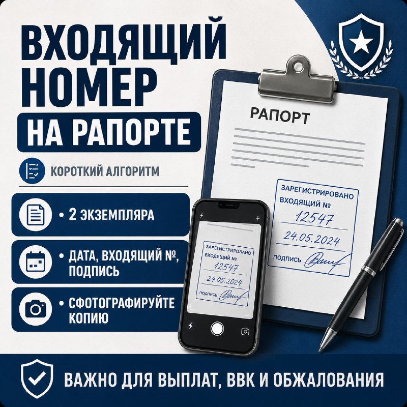 Как правильно получить входящий номер на рапорте