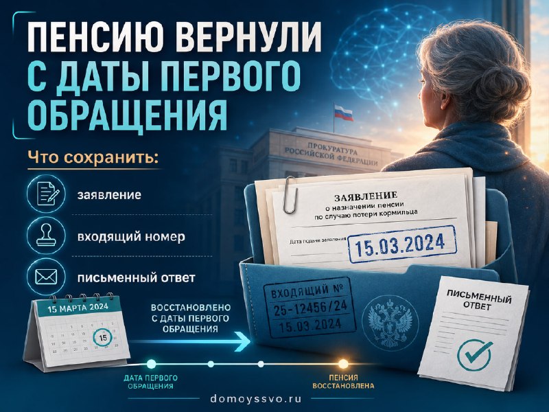📄 Пенсию матери вернули с даты первого обращения